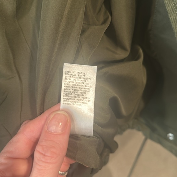 River Island Khaki Pearl & Rhinestone Studded Zip Up Canvas Bomber Jacket Size S - Picture 12 of 12